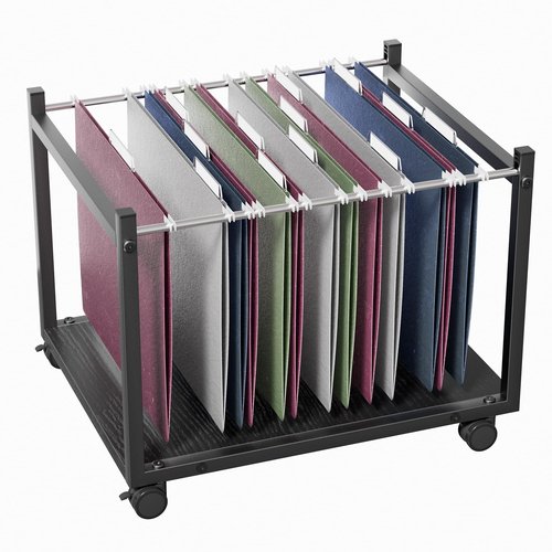 Aquzee Rolling File Carts with Wheels Hanging Files, Under Desk File Organizer for Home Office, Small Mobile Filing Cart Organizer on Wheels Fits for Letter Size Hanging File Folders, Black