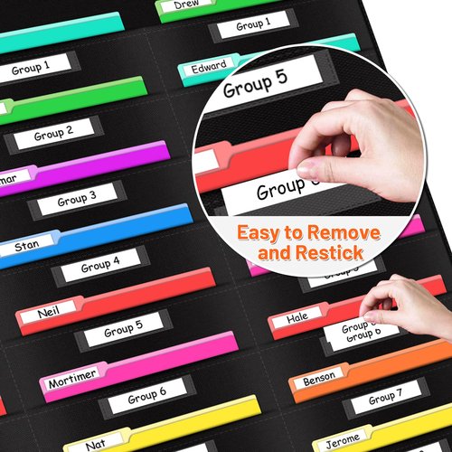 AKAYOK Hanging File Folders for Legal/Letter Size, 30-Pocket Wall File Organizer Black Pocket Chart for Classroom, Office, and Home – Perfect for Assignments, Document, Scrapbooks, Mail and Papers