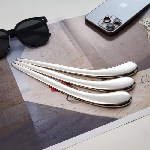 Natico Originals Silver Desktop Letter Opener - Non-Tarnishing Design with Sleek Curved Edge & Comfortable Grip
