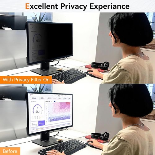 Skiennix 27-Inch Computer Privacy Screen - Eye Protection Anti-Glare Filter for 16:9 Monitors