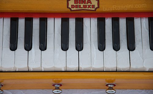 BINA 23B Deluxe, Harmonium, 2 1/2 Octaves, 32 Keys, Small, Portable, Compact, Special Reeds, Safri, Natural Color, Bag, Kirtan, Musical Instrument Indian (PDI- DAA)