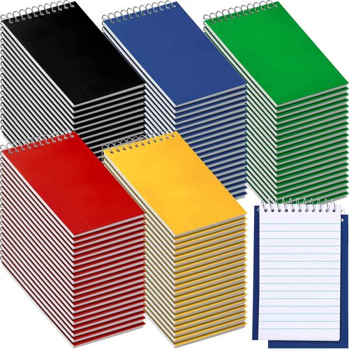 100 Pieces Spiral Memo Pads Bulk 3 x 5 Inch Small Note Pads Top Bound Lined College Ruled Paper Mini Notepad Pocket Spiral Notebooks for School Office Home Supplies, 75 Sheets (Bright Colors)