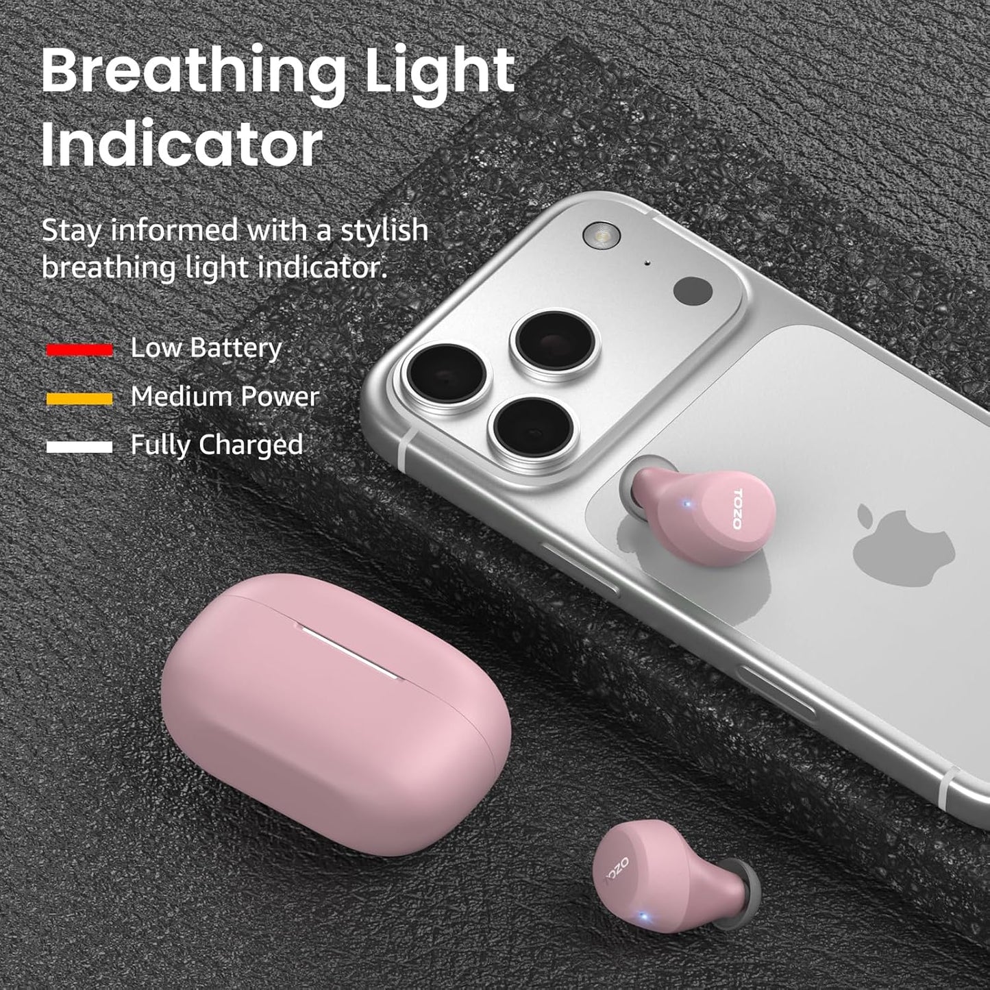 TOZO A1 Wireless Earbuds - Bluetooth 5.3, IPX5 Waterproof, Immersive Sound & AI Call Mics | Custom EQ