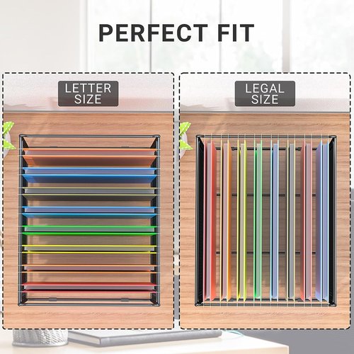 wutfuooo 2 Pack Hanging File Folder Frame for Legal and Letter Size,Hanging File Organizer Holder Rack Hanging Folder Rails for Filing Cabinet Desk Drawer,15" L x 11" W x 10" H