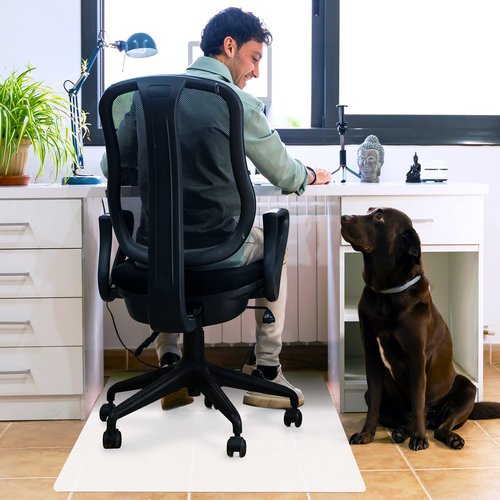 Floortex® Cleartex® Polypropylene Rectangular Anti-Slip Foldable Chair Mat for Hard Floors - 46" x 57"