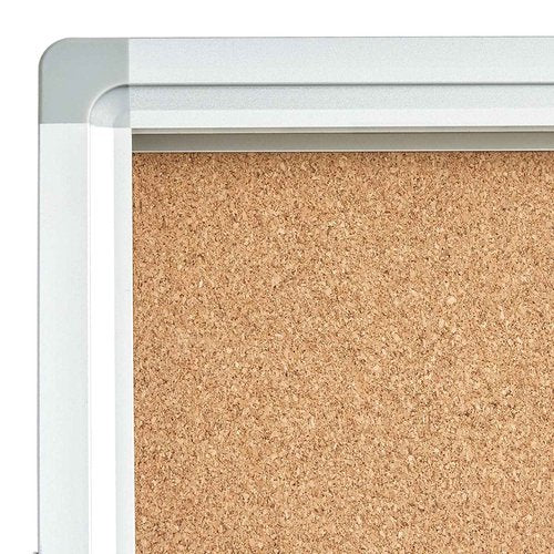 Lockable Display Case 24x36 - Enclosed Cork Bulletin Board with Locking Door, Wall Mounted Aluminum Notice Board for Office, School, Posters, Cards
