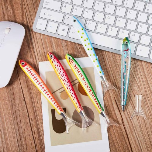Outus 50 Pieces Fish Pens Cute Fishing Birthday Party Favors Decoration Writing Ballpoint Pens for Office School Christmas Near Year Gifts (Aquatic)