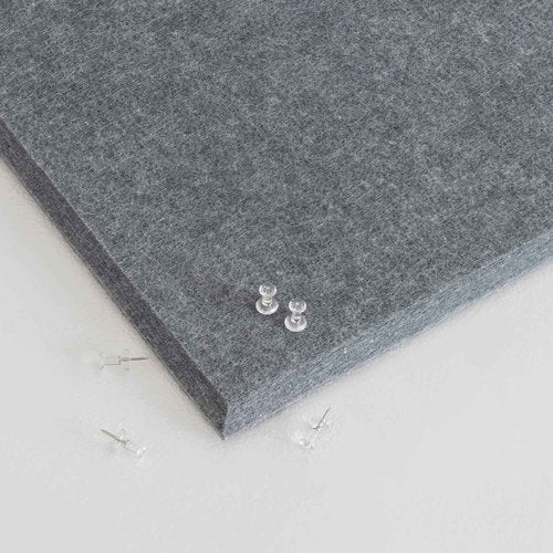 Thickened Bulletin Board - 47 x 35 Inches, Decorative Felt Board Pin Board for Wall - 4' x 3' Foldable Photo Display Board with Self-Adhesive Tape, Includes 20 Push Pins - Gray