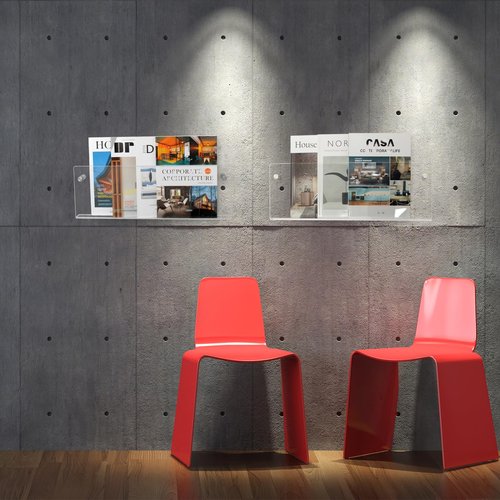 XOHYW 2 Pack Clear Acrylic Magazine Holder, Wall Mount Hanging Bookshelf Literature Storage Rack, Brochure File Display Shelf for Waiting Room, Living Room, Office, Home