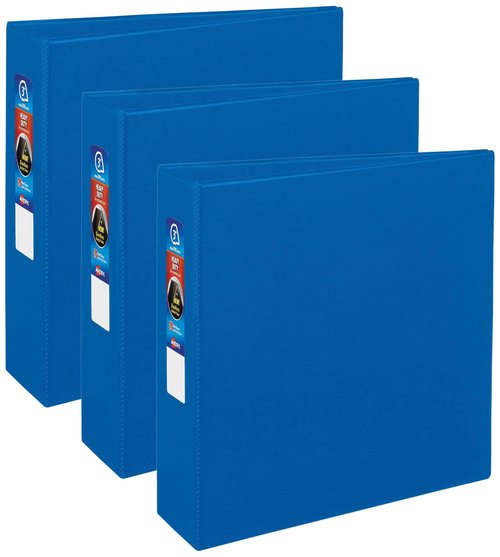 Avery Heavy-Duty Binder with 3-Inch One Touch EZD Ring, Blue (79883) (Pack of 3)