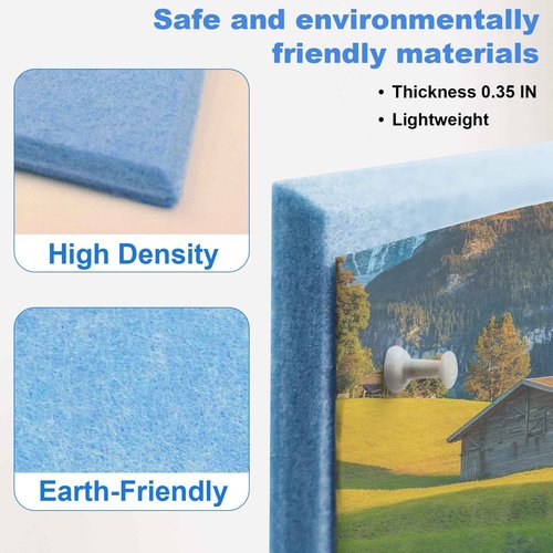 ZITUZY 12 Pieces Corkboards for Wall, 18 * 18 in Bulletin Board Decorations with Safe Removable Adhesive Tabs, Cork Wall Tiles Cork Board, for School, Home, Kitchen, Office (Blue)
