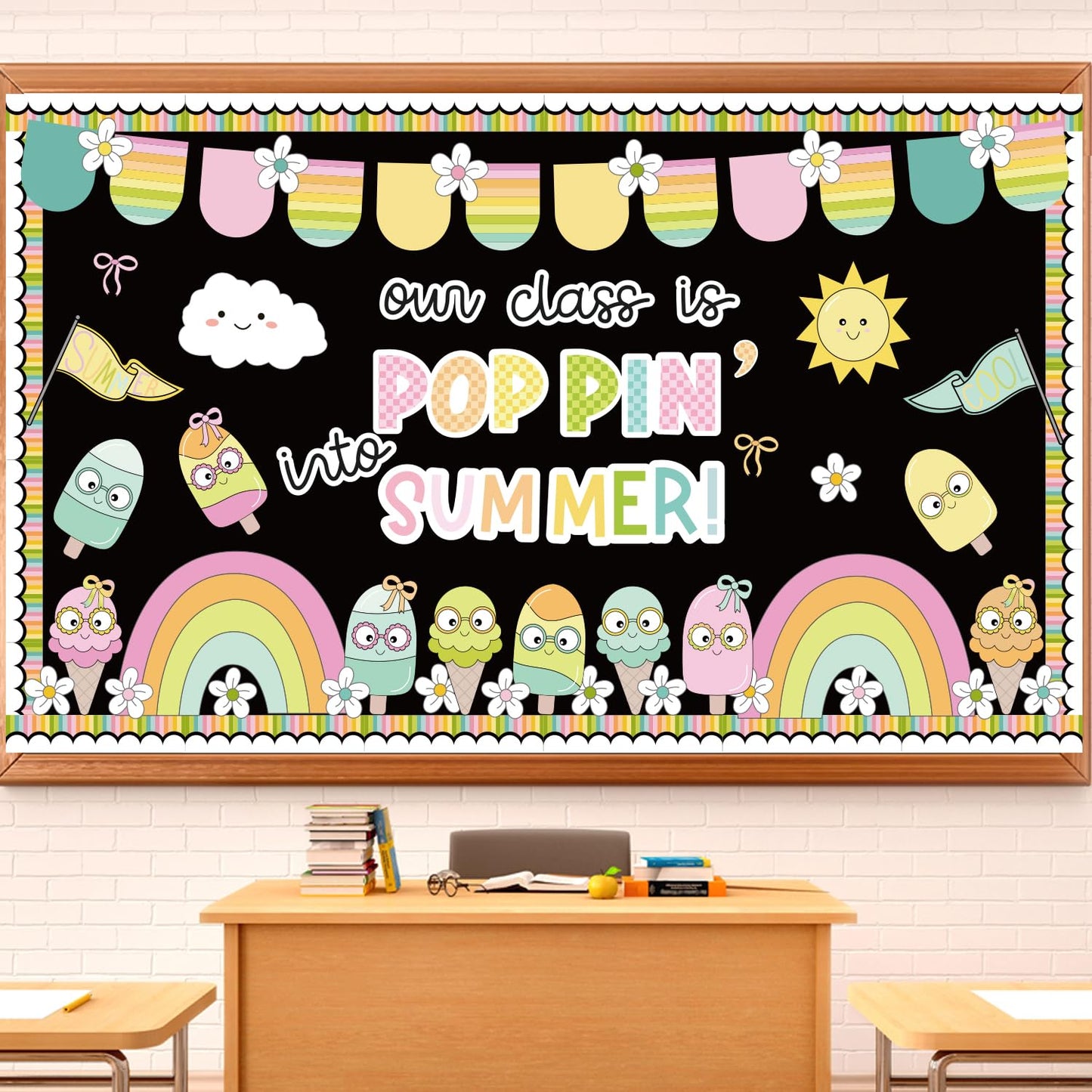 Summer Bulletin Board Decorations Set Ice Popsicle Classroom Decor Summer Ice Cream Paper Cutouts May June Library Classroom Bulletin Board Decorations Home Office Wall Door Decor Teacher Supply