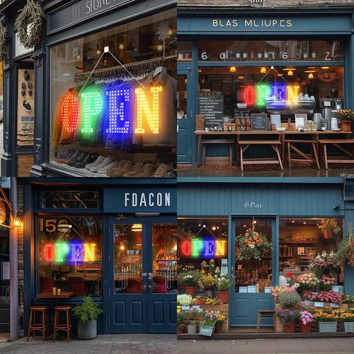 Open Sign Led 30'' x 10" with Hanging Installation,Ultra Bright Large Open Closed Signs Light Up Sign for Bar Store Restaurant Office Hotel Salon Red&Green&Blue&Yellow
