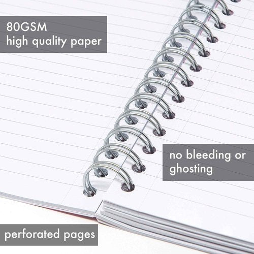 Pukka Pad 5 Subject Spiral Notebook 3-Pack - 200 Pages, 100 Sheets of 80GSM Paper with Repositionable Dividers & Perforated Edges for Office Planning & Organization - US Letter 8.5 X 11, Blue Vision