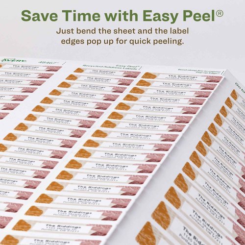 Avery EcoFriendly Recycled Return Address Labels, 1/2" x 1-3/4", White, Permanent Label Adhesive, 8,000 Printable Labels (48467)