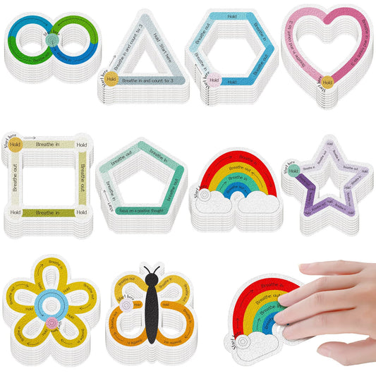 Crtiin 80 Pcs Sensory Anxiety Stickers with Inspirational Quotes Textured Calm Stickers Fidget Mental Health Item Mindfulness Sensory Strip for Kids Adults Office Desk School Stress Relief(Lovely)
