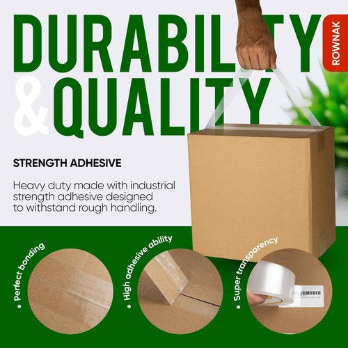ROWNAK Clear Packing Tape 36 Rolls - Heavy Duty Packaging Tape 2.0mil Thick, 2.0 in. Wide x 60 Yards - Strong Adhesive, Silent, Reliable Package Tape for Home Office Shipping Moving Sealing