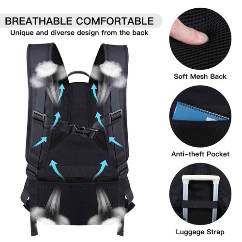 Extra Large Backpack, Travel Backpack, Sturdy TSA Water Resistant 17.3 Inch Carry on Backpacks with USB Port, Anti Theft Business Computer Backpacks Gifts for Men Women, Lake Blue
