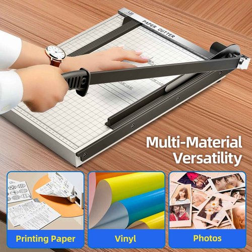 15 Inch B4 Guillotine Paper Cutter, Heavy Duty 10 Sheet Paper Trimmer Cutting with Auto-Press Clamp & Magnetic Ruler | Precision Cut for Paper, Card, Photos, Vinyl & More