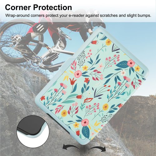 HGWALP Case for 6" All-New Kindle 11th Generation 2022 & Kindle 6" 11th 2024 Release Only, Folio Ultra Slim PU Leather Cover with Auto Sleep and Wake, Protective Case for Kindle 2022/2024-Spring Bloom