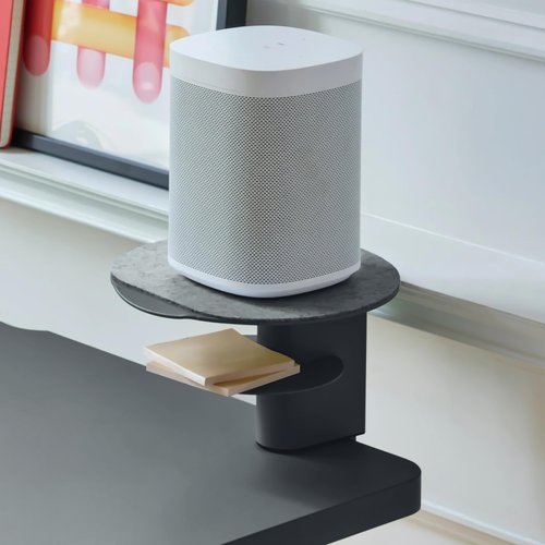Branch Desk Perch - Elevated Desk Shelf Organizer Platform for Monitor, Laptop, and Desk Accessories - Compact Powder-Coated Steel with Integrated Storage - Easy Clamp Installation - White