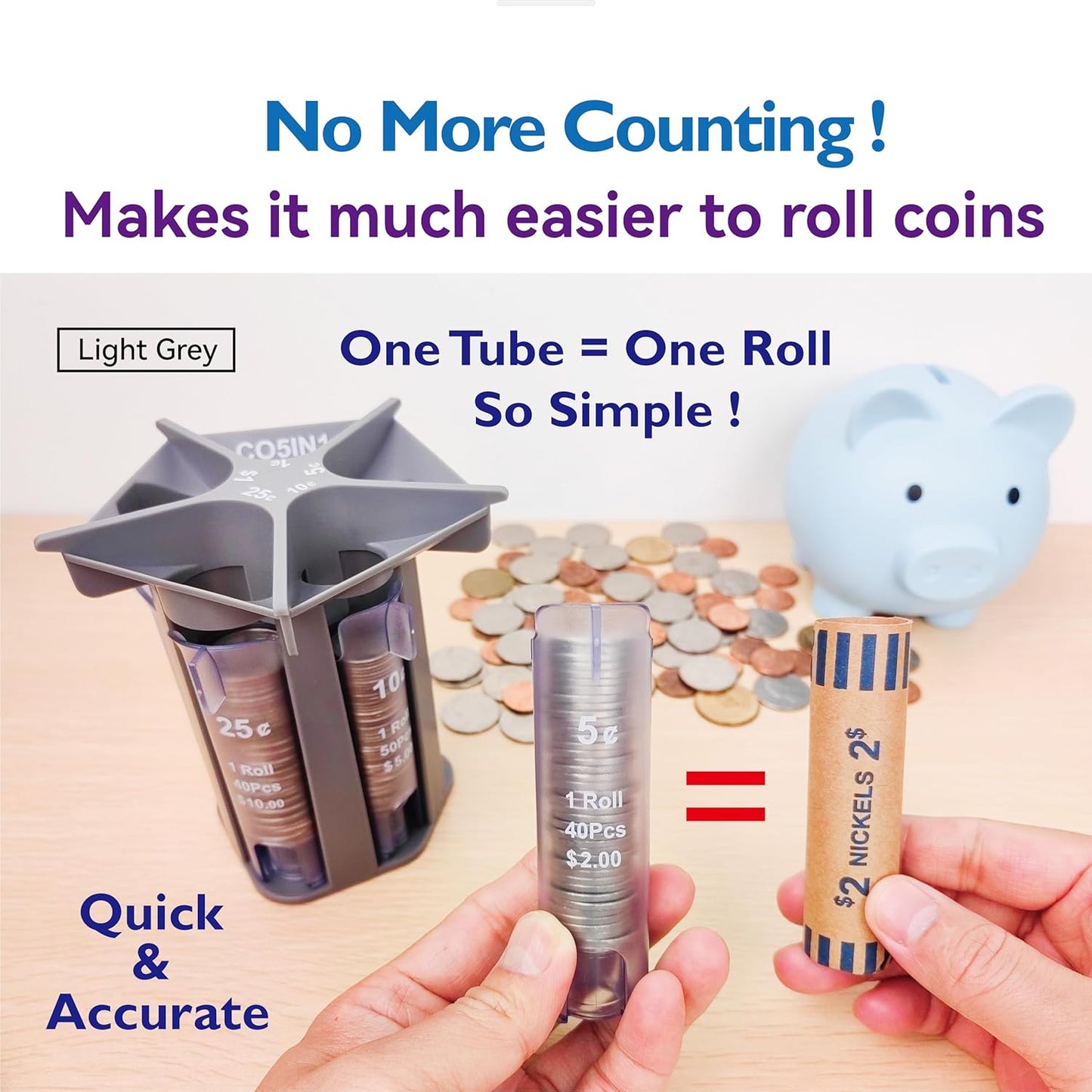Skiennix Coin Sorter Machine - Efficient Change Counter with Coin Wrappers & Organizer | Quick & Easy Use