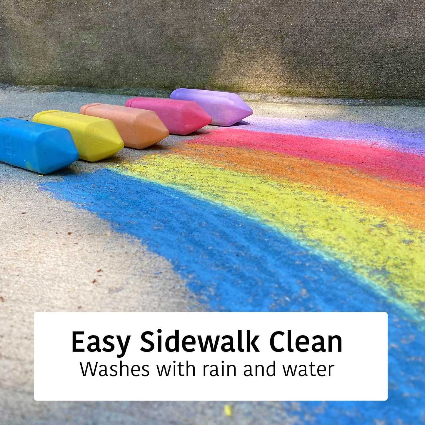 Urban Infant Non-Toxic Sidewalk Chalk for Toddlers and Kids - Washable Outdoor Jumbo Chalk - Rainbow