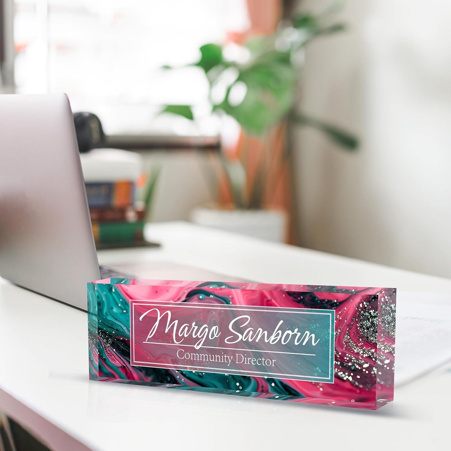 Skiennix Personalized Name Plate - Custom Acrylic Desk Accessory | Ideal Office Gift for Coworkers & Teachers