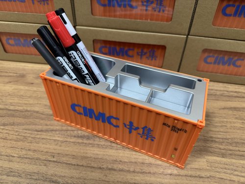 Yixoo Desk Organizer, Pen Pencil Holder, Business Name Cards Holder, Shipping Container Model Storage Box, Secret Storage Box with Multiple Compartments Office Supplies Multi-function (CIMC)