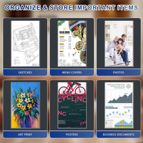 AKONEGE 50PCS Menu Covers 8.5" x 14" Rigid Print Protectors Clear Plastic Page Sheet Protectors for Legal Size Paper, Top Loading Hard Plastic Paper Sleeves for Poster Document Photo Birth Certificate