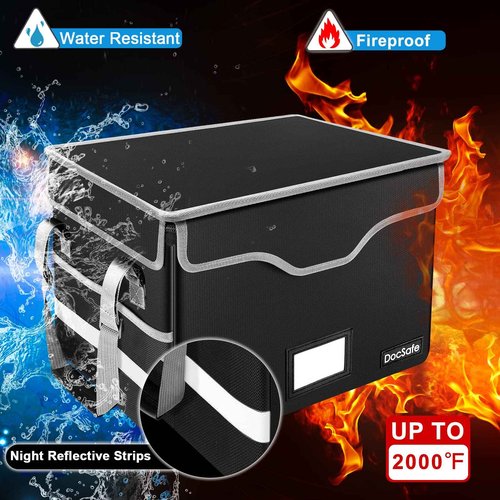 DocSafe Fireproof Storage Ottoman Fireproof Document Box with Lock