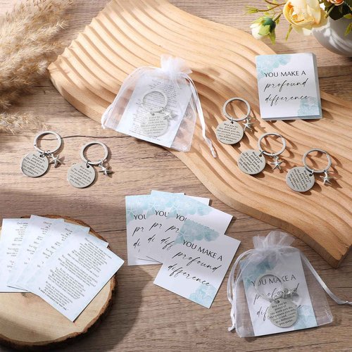Huquary 100 Sets Starfish Story Gifts You Make a Difference Keychains with Cards Appreciation Gifts for Coworkers Employee Office