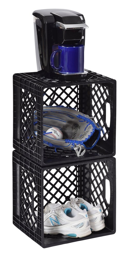 Muscle Rack MK131311-B2PK 11" x 13" x 13" Black Milk Crate (Pack of 2)