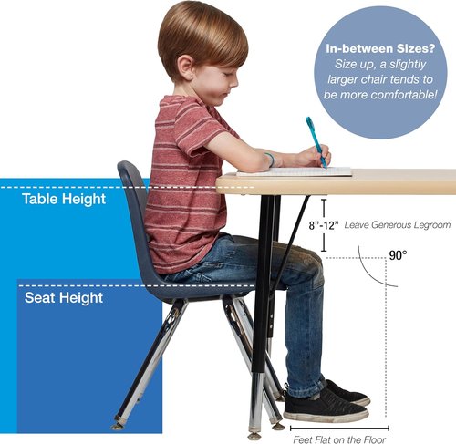 FDP 10" School Stack Chair - Stacking Student Seat with Chromed Steel Legs | Black (6-Pack)