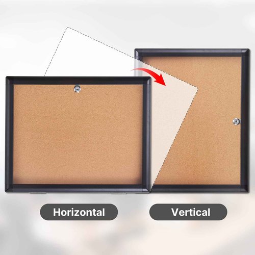 HMESRUI Outdoor Bulletin Board 20x16 Inch Enclosed Tamper-Proof Cork Notice Board with Rust-Resistant Aluminum Frame & Lock, Weatherproof for Hospital, Restaurant Kitchen, Office (Black Frame)