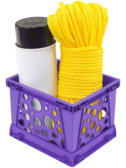 Storex Micro Crate, 6.75 x 5.8 x 4.8 Inches, Purple, 18-Pack (63105U18C)