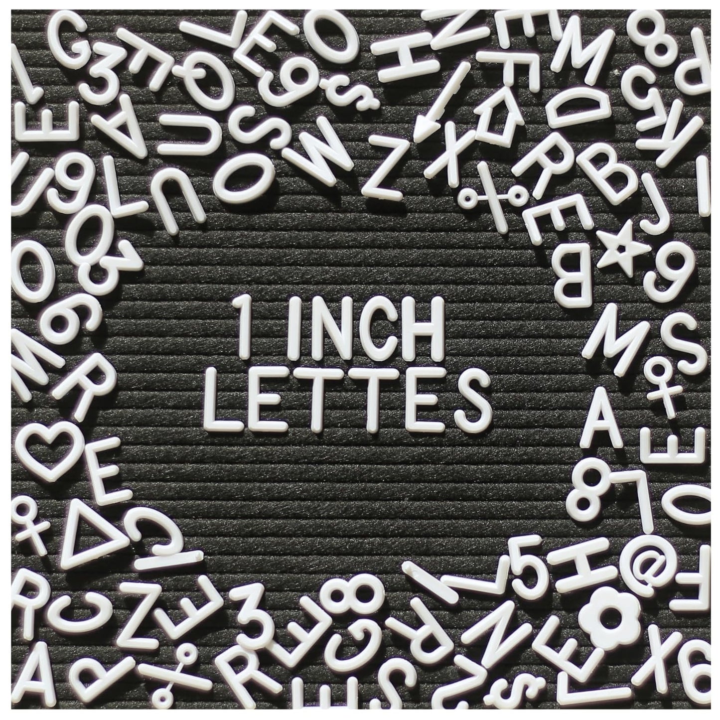 Letter Board Letters 252 pcs - Pre-Cut, Ready to Use - Durable 1" White Plastic Letters with Secure Packaging - Universal for Most Felt Boards (White)