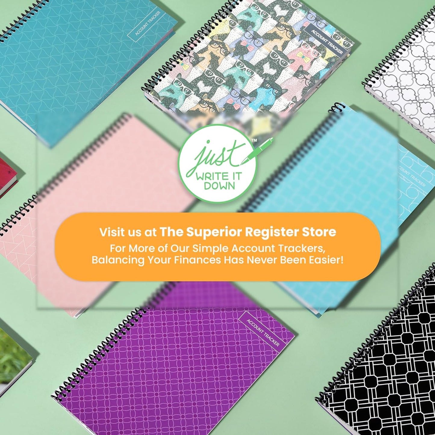 Superior Register - Simple Account Tracker & Financial Ledger - Wide Purple Checkbook Register