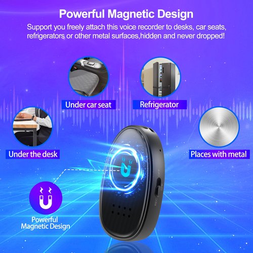 128GB (9680 Hours) Digital Voice Recorder with Triple Noise Reduction, MP3 Audio Recorder with Outside Speaker, 3072kbps HD Portable Recording Device for Work, Lectures, Black