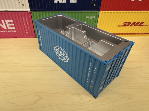 Yixoo Desk Organizer, Pen Pencil Holder, Business Name Cards Holder, Shipping Container Model Storage Box, Secret Storage Box with Multiple Compartments Office Supplies Multi-function (COSCO)