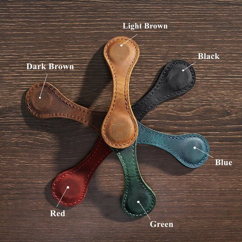 BYLIDRIM Personalized Magnetic Leather Bookmark, 26 Letters Bookmark Customized Initial Bookmarks Multi Functional Bookmark Cute Bookmark Meaningful Gift for Wonmen Teachers, Book Lovers (M, Blue)