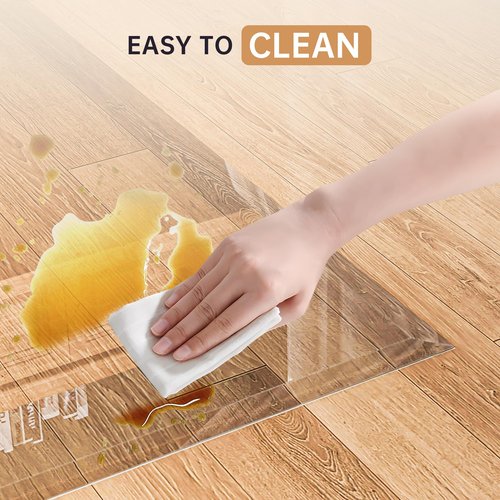 [Tempered Glass] 48“ x 36” Beveled Edge Glass Chair Mat with Polished Edge Clear Office Chair Mat, Glides Smoothly, Suitable for Carpet or Hardwood Floors