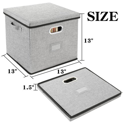 TARSUKA Vinyl Record Storage Box Hold 100+ 12" Albums Stackable LP Storage Bin with Lid Record Holder Protect Albums, CDs, Books, Magzine, Files