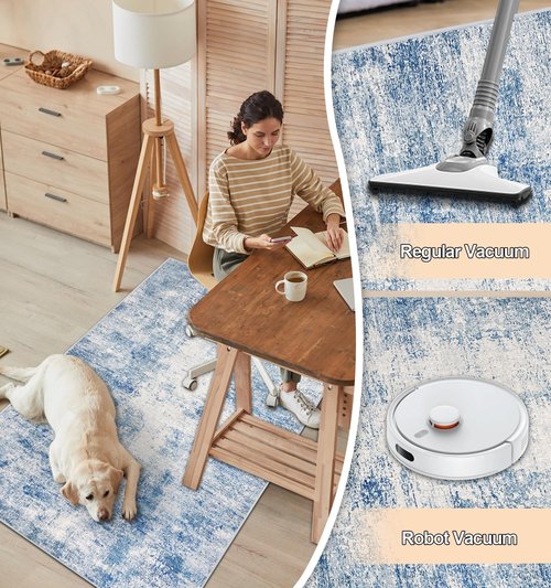 Capslpad Office Chair Mat for Hardwood Floor/Tile Floor 47"x59" Non Slip Desk Chair Mat Low Pile Computer Gaming Chair Rug for Rolling Chair Protector Mats for Office Den Computer Desk,Navy Blue