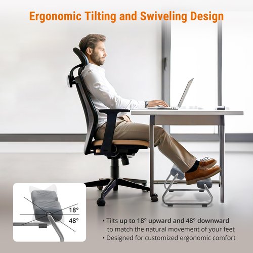 [Made in Korea] Duorest EZFoot 2-Tier Ergonomic Footrest – Dual-Level Support, Adjustable Tilt, Non-Slip & Acupressure Surface, Under Desk Footrest for Home & Office