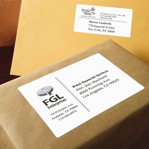 Avery Shipping Address Labels, Inkjet Printers, 100 Labels,3-1/2 x 5, Permanent Adhesive,White, 5 Packs (8168)