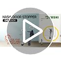 HA SHI Satin Nickel One Touch Kickdown Door Stopper 4 Inch - 1 Pack
