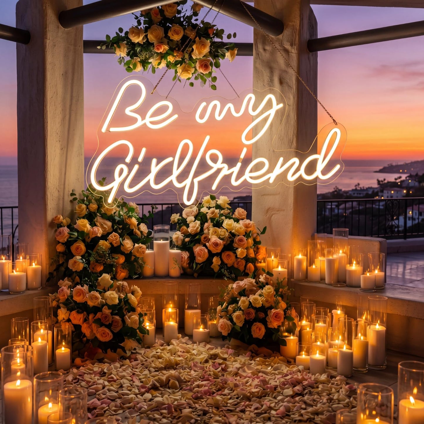 Tujoe Be My Girlfriend Decorations Girlfriend Proposal Neon Sign LED Light Acrylic Letters Surprise Gifts for Proposing Party Romantic Special Night Decor Promposal Dating Ornament