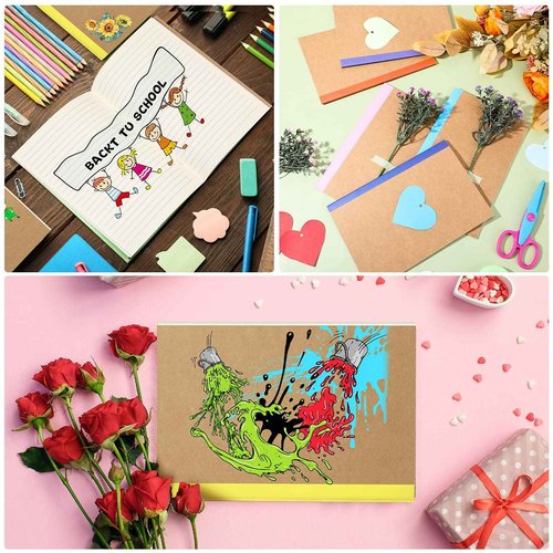 150 Pack A5 Kraft Notebooks 60 Pages Soft Cover Composition Notebooks Bulk Ruled Lined Travel Journals for Travelers, Students, Classroom, Home, Office, School Supplies, 5.8 x 8.3 Inch (Colorful)