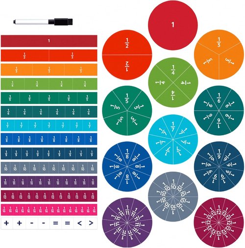 Oyster&Pop 180pcs Magnetic Fraction Tiles - Award-Winning Hands-On Learning for Kids | Includes E-Book Guide
